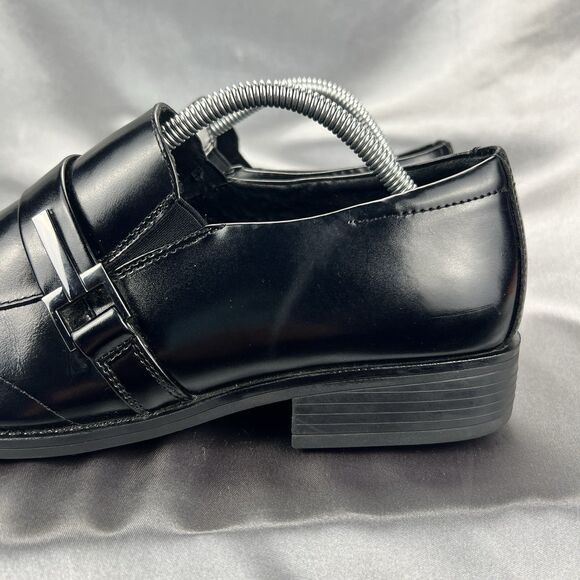 Stacy Adams Abram Men's 9.5W Moc Toe Slip On Black Leather Dress Shoes 20186-001 - Picture 11 of 17